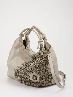 – Hobo Bag aus Leder mit Floraldetails-Alchimia Online