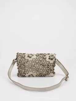 – Schultertasche aus Kalbleder mit Blumenoptik-Alchimia New