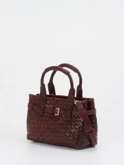 Allan K – Mini Tote Bag aus Flechtleder in Wein-Allan K - Antwerp Discount