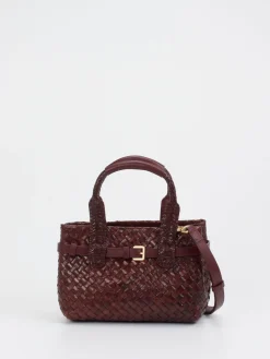 Allan K – Mini Tote Bag aus Flechtleder in Wein-Allan K - Antwerp Discount