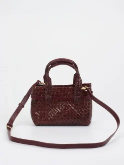 Allan K – Mini Tote Bag aus Flechtleder in Wein-Allan K - Antwerp Discount