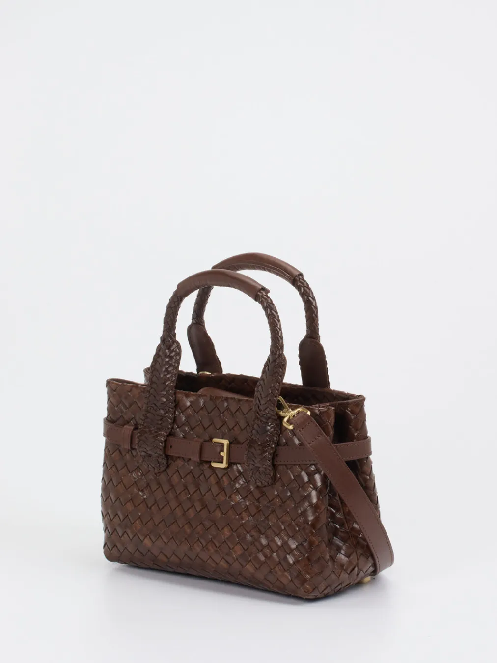 Allan K – Mini Tote Bag aus Flechtleder Dunkel-Allan K - Antwerp Discount