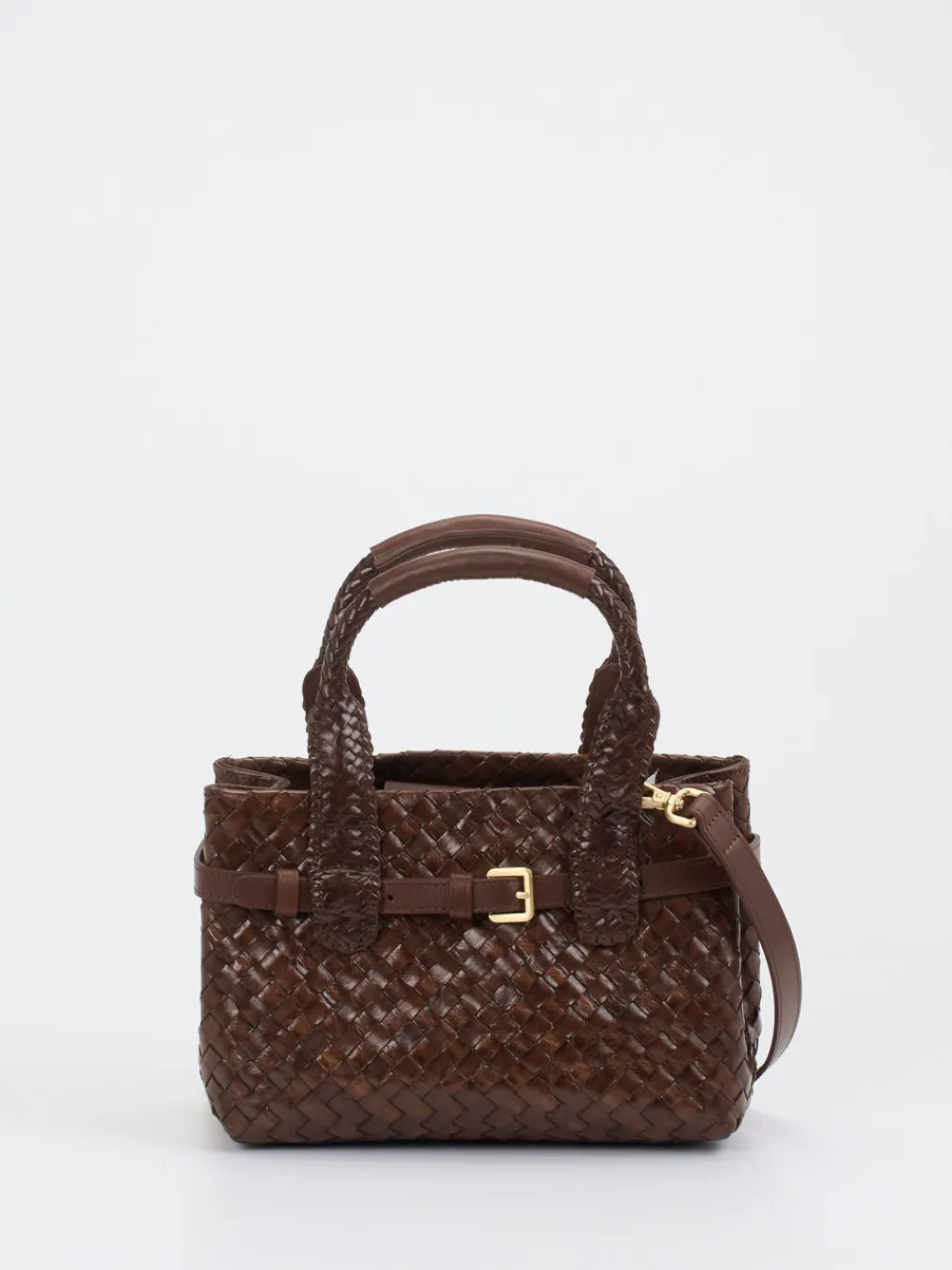 Allan K – Mini Tote Bag aus Flechtleder Dunkel-Allan K - Antwerp Discount