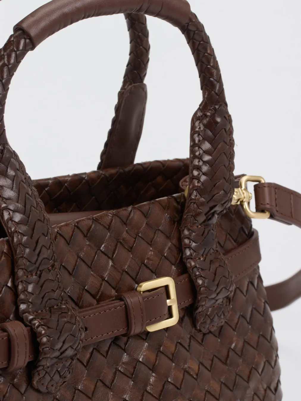 Allan K – Mini Tote Bag aus Flechtleder Dunkel-Allan K - Antwerp Discount