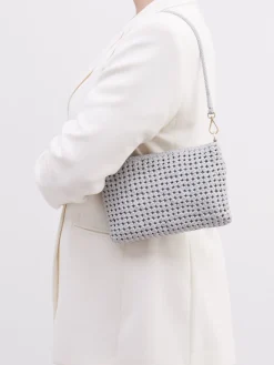 Allan K – Schultertasche aus Flechtleder Hellgrau-Allan K - Antwerp Sale