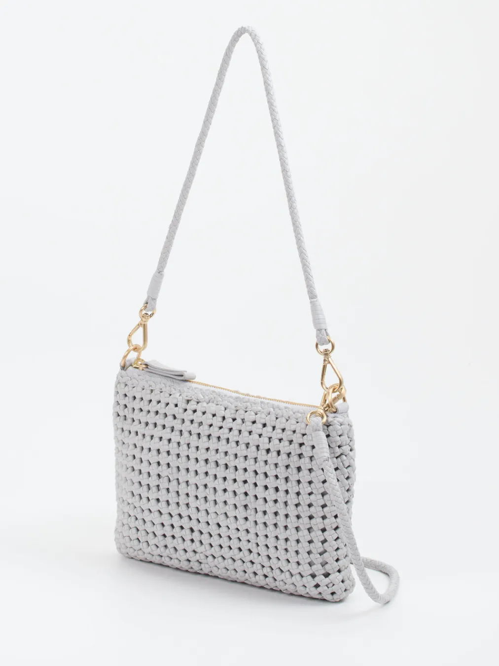 Allan K – Schultertasche aus Flechtleder Hellgrau-Allan K - Antwerp Sale