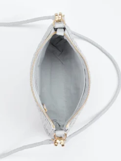 Allan K – Schultertasche aus Flechtleder Hellgrau-Allan K - Antwerp Sale