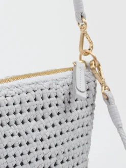 Allan K – Schultertasche aus Flechtleder Hellgrau-Allan K - Antwerp Sale