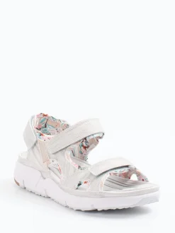 – Trekkingsandale aus geprägtem Leder hell-Allrounder Clearance