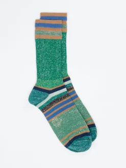 – Crew-Socken aus Baumwollmix mit Lurex-Alto Milano Hot