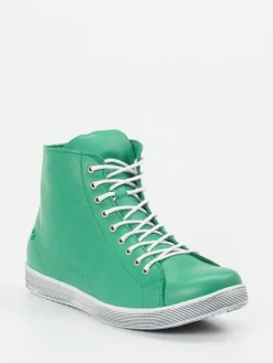– High-Top Sneaker aus Kalbleder smaragd-Andrea Conti Clearance
