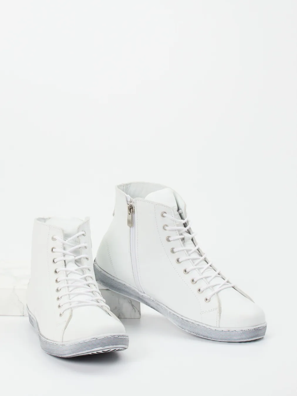 – High-Top-Sneaker aus Kalbleder-Andrea Conti Clearance