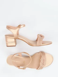 – Abendsandalen aus Metallicleder Roségold-Andrea Puccini New