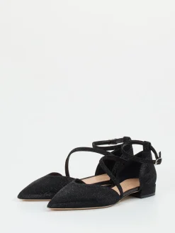 – Ballerinas aus Metallic-Textil in-Andrea Puccini New