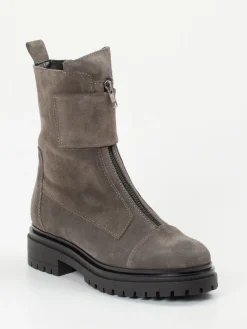 – Biker Boots aus Veloursleder in Taupe-Andrea Puccini Clearance