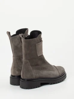 – Biker Boots aus Veloursleder in Taupe-Andrea Puccini Clearance
