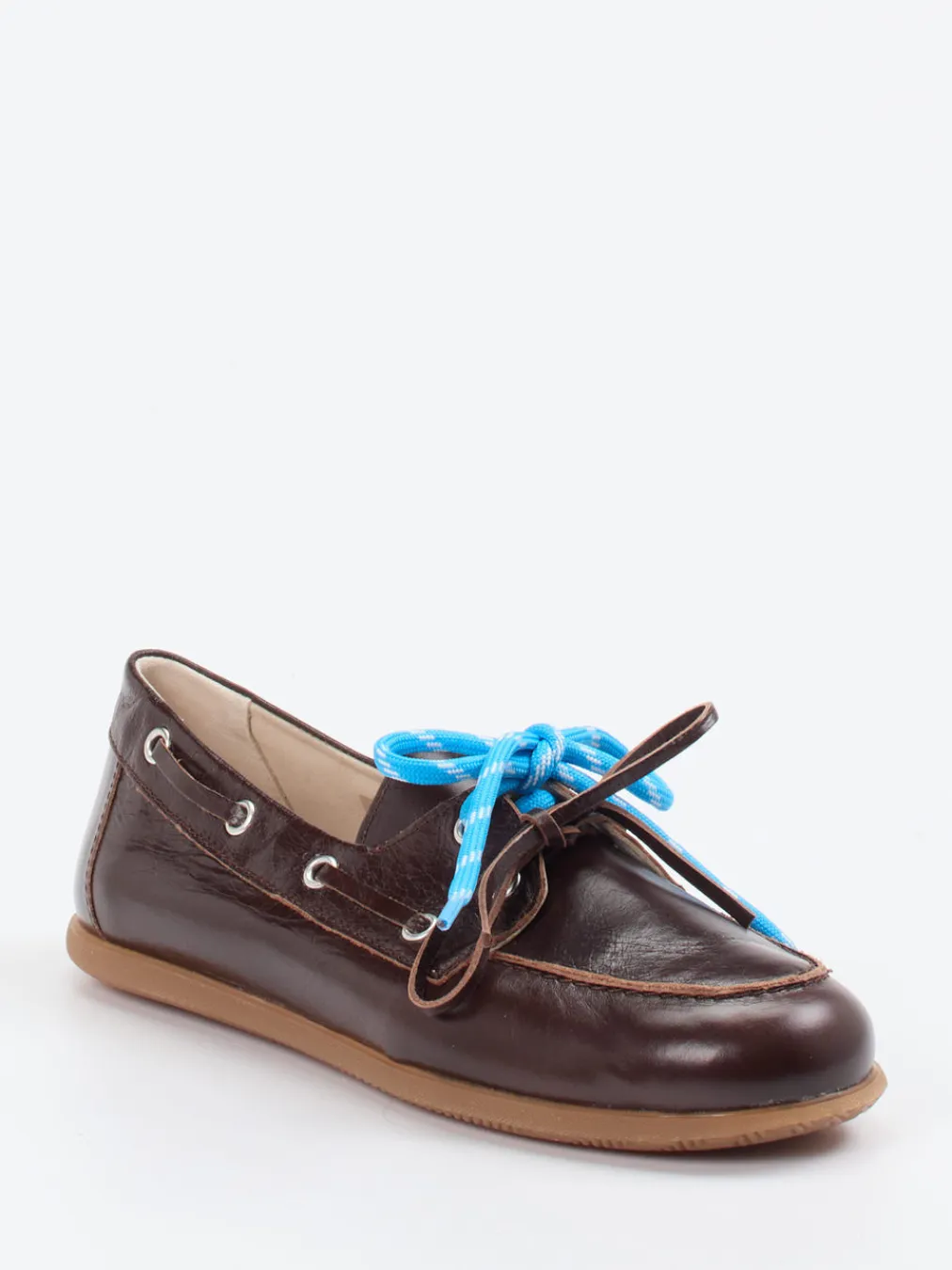 – Bootsschuh aus Kalbleder Dunkel-Andrea Puccini Outlet