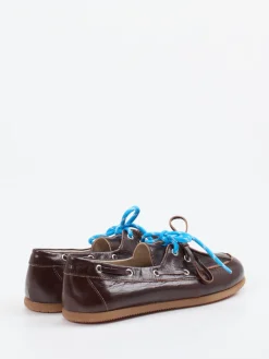 – Bootsschuh aus Kalbleder Dunkel-Andrea Puccini Outlet