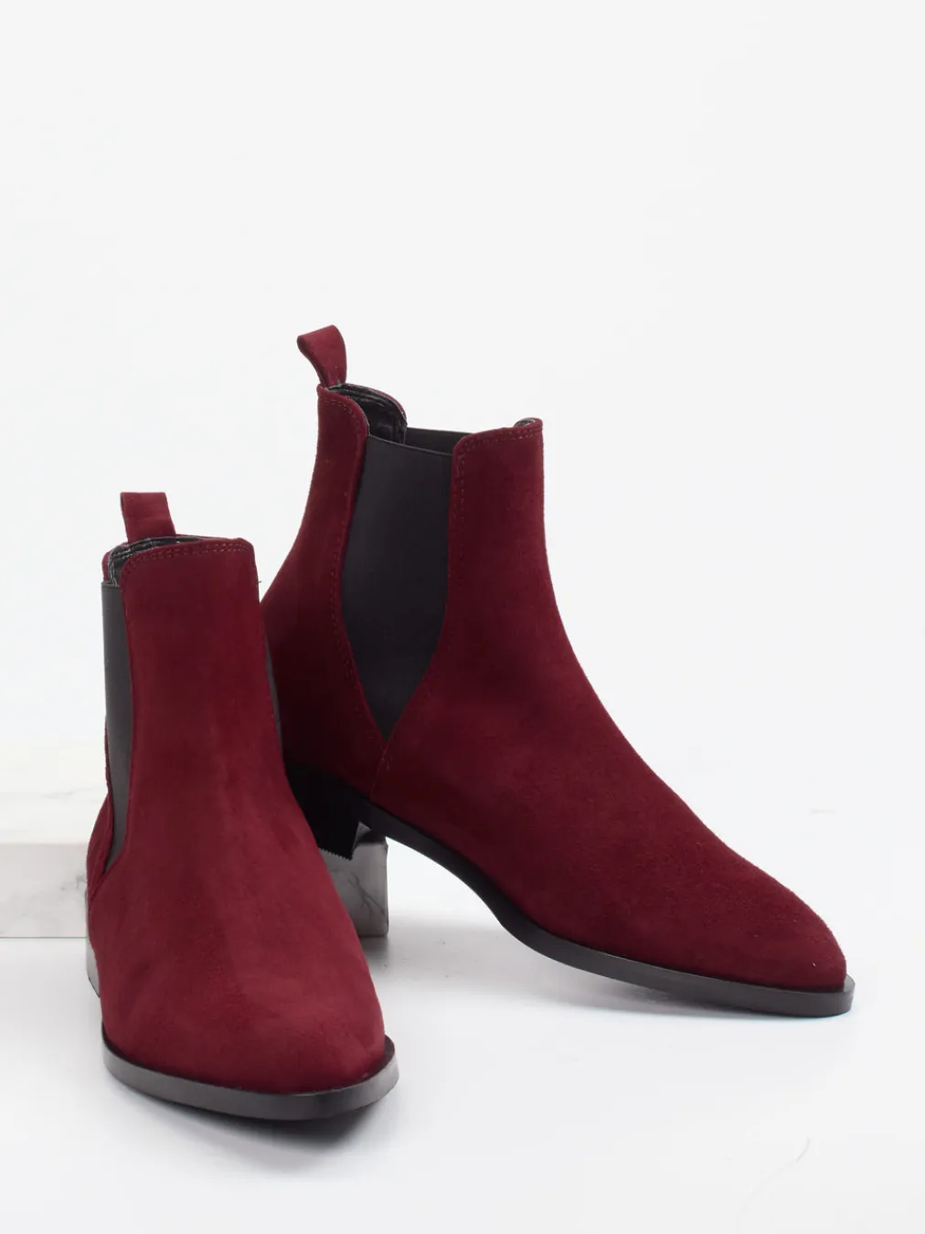 – Chelsea Boots aus Veloursleder Bordeaux-Andrea Puccini New