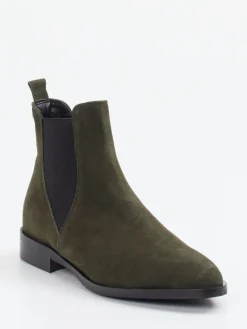 – Chelsea Boots aus Veloursleder oliv-Andrea Puccini