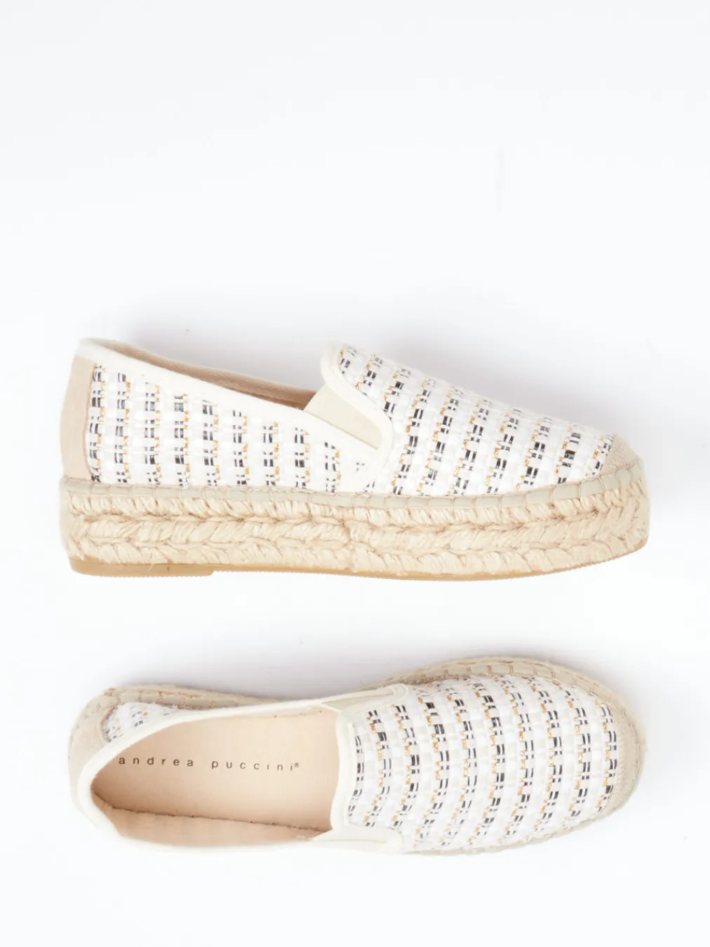 – Espadrilles aus Textil mit Juteplateau-Andrea Puccini Clearance