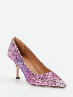 – Glitzerpumps aus Metallicleder fliederrosa-Andrea Puccini Online