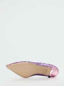 – Glitzerpumps aus Metallicleder fliederrosa-Andrea Puccini Online