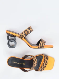 – High Heel Mules aus Leder im Leoprint-Andrea Puccini Online