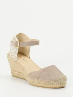 – Keilsandalette aus Veloursleder taupe-Andrea Puccini Clearance