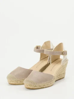 – Keilsandalette aus Veloursleder taupe-Andrea Puccini Clearance