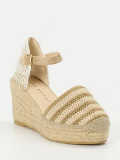 – Keilsandaletten aus Textil in-Andrea Puccini New