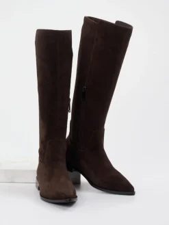 – Kniehohe Stiefel aus Veloursleder-Andrea Puccini Best