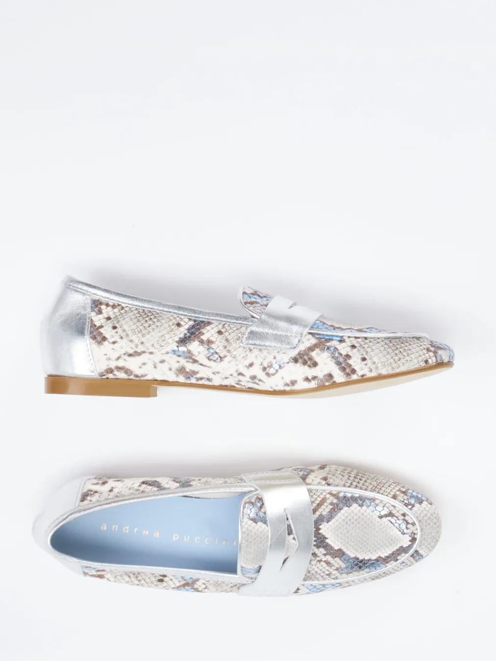 – Loafer aus geprägtem Leder beige-Andrea Puccini New