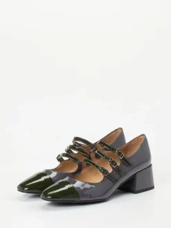 – Mary Jane Pumps aus Lackleder anthrazit-Andrea Puccini New