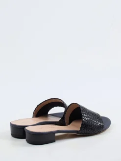 – Mules aus Flechtleder in Schwarz-Andrea Puccini Discount