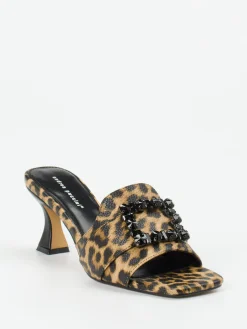 – Mules aus geprägtem Leder Leoprint-Andrea Puccini Best