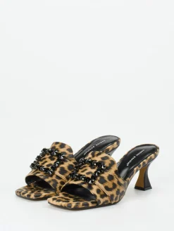 – Mules aus geprägtem Leder Leoprint-Andrea Puccini Best