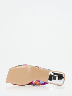 – Mules aus Metallicleder mit Flechtstruktur-Andrea Puccini New