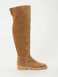 – Overknee-Stiefel aus Veloursleder-Andrea Puccini Sale