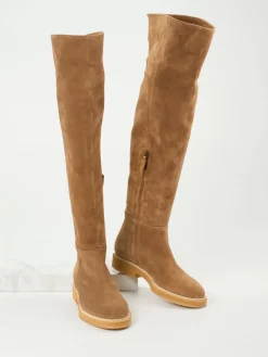 – Overknee-Stiefel aus Veloursleder-Andrea Puccini Sale