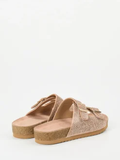 – Pantoletten aus Metallicleder Roségold-Andrea Puccini