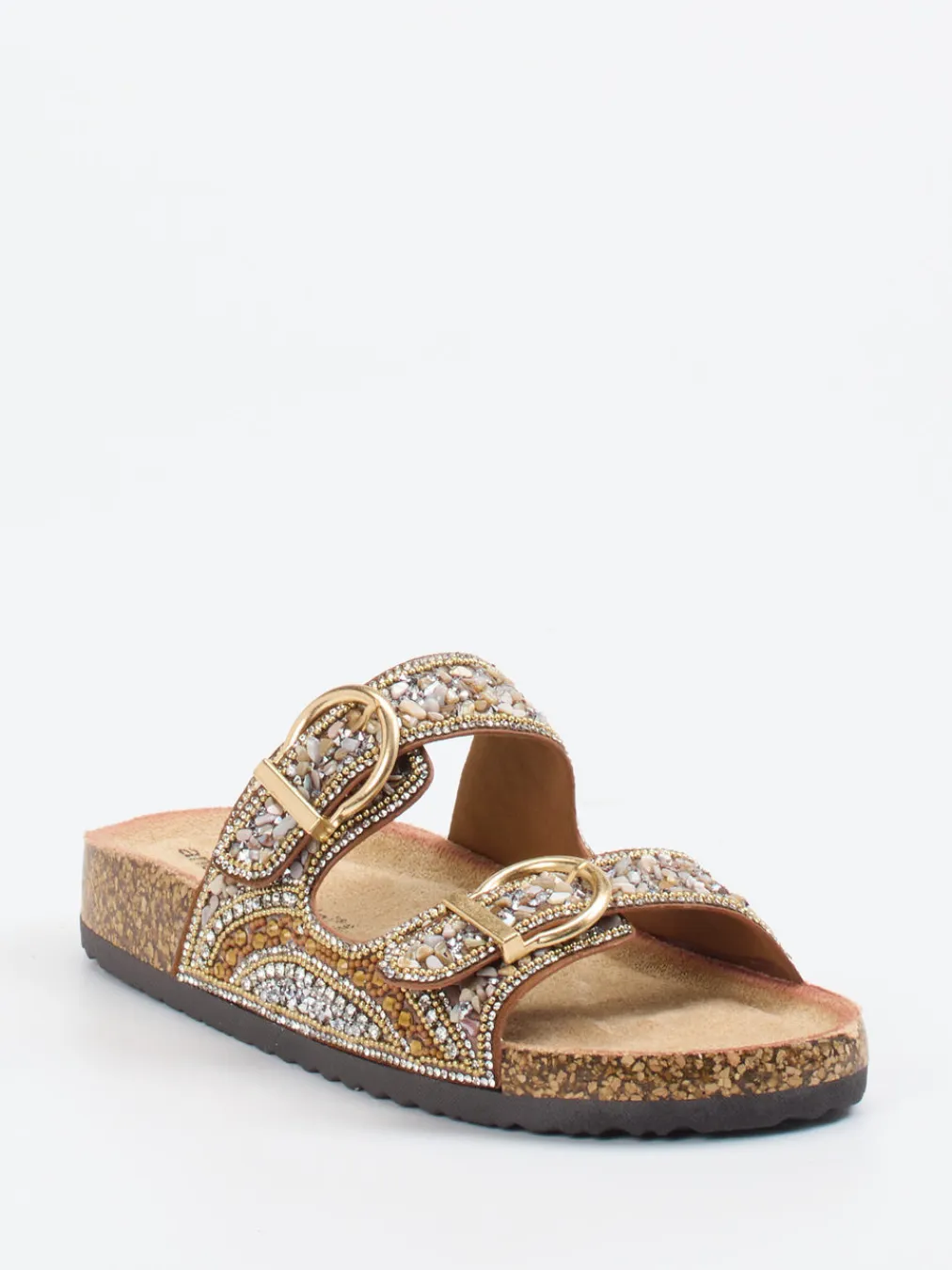 – Pantolette aus Metallic-Material in Bronzebraun-Andrea Puccini Discount