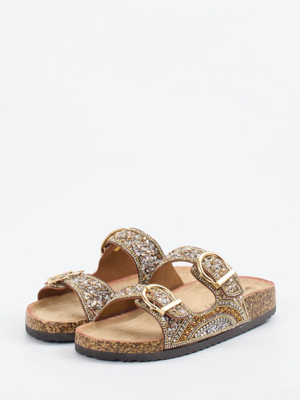 – Pantolette aus Metallic-Material in Bronzebraun-Andrea Puccini Discount