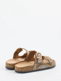 – Pantolette aus Metallic-Material in Bronzebraun-Andrea Puccini Discount