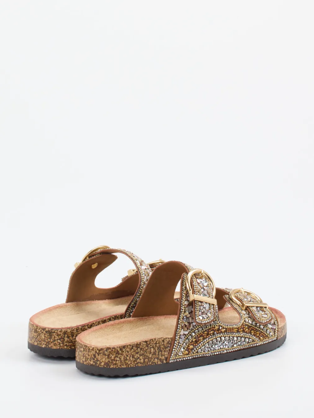 – Pantolette aus Metallic-Material in Bronzebraun-Andrea Puccini Discount