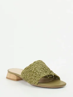 – Pantolette aus Flechtleder Oliv-Andrea Puccini Sale