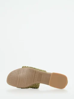 – Pantolette aus Flechtleder Oliv-Andrea Puccini Sale