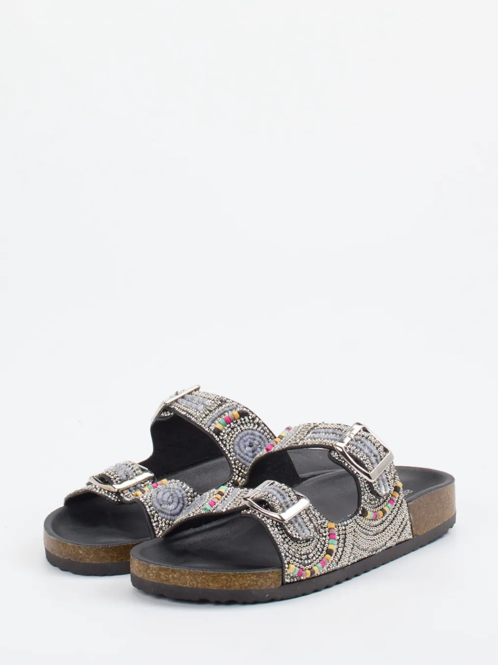 – Pantoletten aus Metallicleder Schwarz-Andrea Puccini Hot