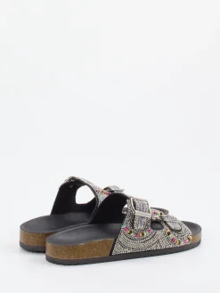 – Pantoletten aus Metallicleder Schwarz-Andrea Puccini Hot