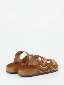 – Pantoletten aus Metallicleder Braun-Andrea Puccini Online